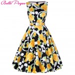 Belle Poque Print Floral 50s 60s Vintage Dresses Audrey Hepburn 2017 New style Summer Retro Dress Vestidos robe Womens Clothing