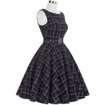 Belle Poque Women Summer Dress 2017 Rockabilly Audrey Hepburn Tunic robe Casual Clothing Vestidos 50s Vintage Plaid Dresses 