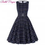 Belle Poque Women Summer Dress 2017 Rockabilly Audrey Hepburn Tunic robe Casual Clothing Vestidos 50s Vintage Plaid Dresses 