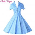 Belle Poque Women Summer Dress Polka Dot 2017 Casual Party Short Sleeve Retro robe Vintage 60s 50s Rockabilly Swing Dresses