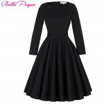 Belle Poque Women Vintage 50s Retro robe Rockabilly Dress 2017 Plus Size Elegant Party Long Sleeve Tunic Summer Casual Dresses