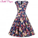 Belle Poque Womens Summer dresses 2017 Summer Casual Party Dress Robe Vintage 50s 60s Retro Floral Dresses Plus Size Clothing