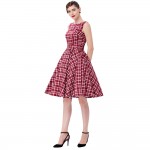 Belle Poque Womens Vintage Plaid Party Dresses 2017 50s 60s Robe Femme Pin Up Retro Summer Plus Size Women Rockabilly Clothing