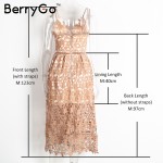 BerryGo Lined 2017 beach summer dress women dress shirt Padded hollow out lace dress Zipper party sundress vestido de festa
