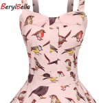 BerylBella Women Dresses 2018 Pluse Size Summer Slim Retro Hepburn Dresses Cotton Party Beach Vestidos For Women's Clothing 4xl