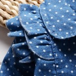 BibiCola fashion spring autumn childern leisure coat&outerwear baby girls dots denim jacket kids girls temperament jean outfits