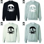 Big size Top Quality Cotton blend cool skull men crewneck sweatshirt casual cool fashion  mens hooides and sweatshirts 2017 C01