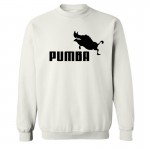 Big size Top Quality Cotton blend men crewneck sweatshirt casual cool fashion PUMBA print mens hooides and sweatshirts 2017 C01