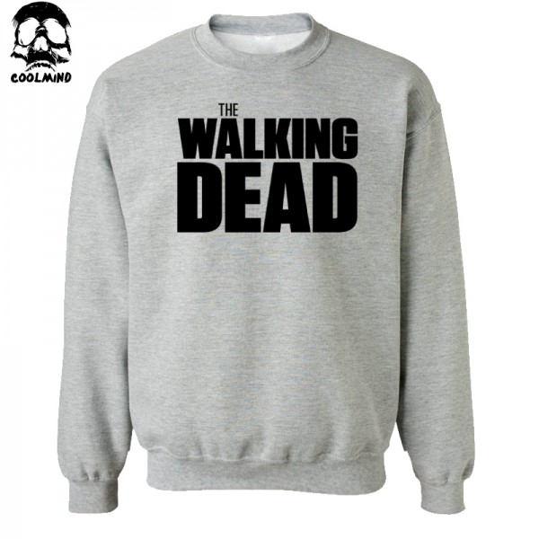 Big size Top Quality Cotton blend the walking dead print mens hooides and sweatshirts cool twd men crewneck sweatshirt 2017 C01