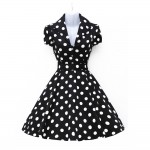 Big swing polka dot rockabilly dress summer style women 40s 50s 60s robe vintage short long midi audrey hepburn dress 2017