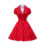 Big swing polka dot rockabilly dress summer style women 40s 50s 60s robe vintage short long midi audrey hepburn dress 2017