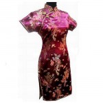 Black Traditional Chinese Classic Dress Mujere Vestido Women's Satin Cheongsam Mini Qipao Size M L XL XXL XXXL 4XL 5XL 6XL J4061