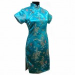 Black Traditional Chinese Classic Dress Mujere Vestido Women's Satin Cheongsam Mini Qipao Size M L XL XXL XXXL 4XL 5XL 6XL J4061