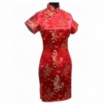 Black Traditional Chinese Classic Dress Mujere Vestido Women's Satin Cheongsam Mini Qipao Size M L XL XXL XXXL 4XL 5XL 6XL J4061