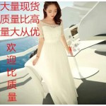 Bohemian Women dressading Chiffon Lace Slim Long Vacation Fairy Dresses White 3359