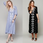 Boho Dress Women 2017 Spring Summer Embroidery Bohemian Long Dress Loose V-Neck Sexy Retro People Hippie Dresses Robe 14 Colors 