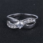 Bow-knot Rings White Gold Plated Jewelry For Women CZ Diamond Wedding Dress Engagement Bijoux Fashion Elegant Accessories R23