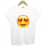 Brand New Women Tshirt Emoji Smile Print Cotton Casual Funny Shirt For Lady White Top Tee Hipster Big Size ZT203-14