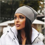 Brand New Women Winter Beanies Cotton Blended Beanie Slouch Warm Hat Festival Unisex Mens Ladies Cap Solid Color Bonnet Hats