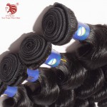 Brazilian virgin hair extensions Loose Wave 6A Virgin human Hair weave natural black 3pcs lot better quality for your nice hair