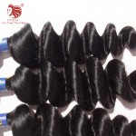 Brazilian virgin hair extensions Loose Wave 6A Virgin human Hair weave natural black 3pcs lot better quality for your nice hair