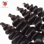 Brazilian virgin hair extensions Loose Wave 6A Virgin human Hair weave natural black 3pcs lot better quality for your nice hair