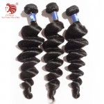 Brazilian virgin hair extensions Loose Wave 6A Virgin human Hair weave natural black 3pcs lot better quality for your nice hair