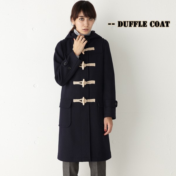 British Style Women Duffle Coat Long Woolen Coat Horn Button Hooded Collar Woolen Overcoat Wide Waisted manteau femme