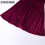 CHICING High Street Women 2017 Velvet Elastic Bling Bling Midi Dress Female Casual Fall Autumn Basic Dress Vestidos A1609028