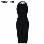 CHICING Turtleneck Totem Bandage Knitted Off Shoulder Dresses 2017 Women Spring Casual Basic Bodycon Wrap Sweater Dress A1608043