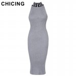 CHICING Turtleneck Totem Bandage Knitted Off Shoulder Dresses 2017 Women Spring Casual Basic Bodycon Wrap Sweater Dress A1608043