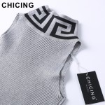 CHICING Turtleneck Totem Bandage Knitted Off Shoulder Dresses 2017 Women Spring Casual Basic Bodycon Wrap Sweater Dress A1608043