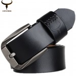 COWATHER Vintage style pin buckle cow genuine leather belts for men 130cm high quality mens belt cinturones hombre free shipping