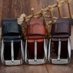 COWATHER Vintage style pin buckle cow genuine leather belts for men 130cm high quality mens belt cinturones hombre free shipping