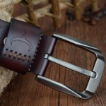 COWATHER Vintage style pin buckle cow genuine leather belts for men 130cm high quality mens belt cinturones hombre free shipping