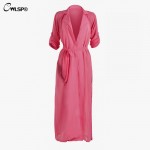 CWLSP  Red Trench Coat Womens Spring Summer Chiffon Trench Cardigan 2017 Female Notch Neck Casual Coat long duster coat QZ1793