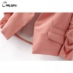 CWLSP 2016 New Autumn short jackets Candy Color Women outwear Spring Slim Short Design Suit Coat S/M/L/XL Free Shipping LD0606