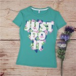 CWLSP Summer Women Letter Print JUST DO IT Tops Sky Bule White Femmes T-shirt O-neck Slim Casual T Shirts Camisetas Mujer QA976