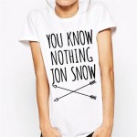 CWLSP Women T-shirt You Know Nothing Jon Snow Printed T shirt 2017 Summer Games Of Thrones Women T Shirt Camisetas Mujer QA927