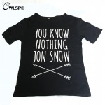 CWLSP Women T-shirt You Know Nothing Jon Snow Printed T shirt 2017 Summer Games Of Thrones Women T Shirt Camisetas Mujer QA927