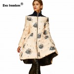 Camperas Mujer Invierno 2016 Winter Jacket Women Print Floral Long High Quality White Duck Down Womens Coat Parka abrigos mujer