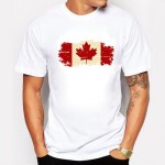 Canada Flag Fashion Tee shirts 100% Cotton Short Sleeve T-shirts Canadian Maple Leaf Summer Style T shirts Men