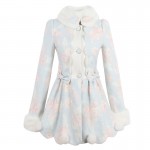 Candy Rain Woolen outerwear autumn winter women cute lolita style sweet princess slim wool coat  thick warm winter coats