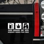 Car Styling GASS GRASS OR ASS JDM Funny Car Sticker Reflective Vinyl Decal for FORD TOYOTA KIA BMW RENAULT Window Bumper