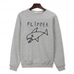 Cartoon Flipper Fish new hoodies men brand designer mens sweatshirt men in 3xl harajuku sweatshirt autumn Black/gray XXS