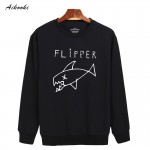 Cartoon Flipper Fish new hoodies men brand designer mens sweatshirt men in 3xl harajuku sweatshirt autumn Black/gray XXS