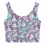 Cartoon Tank Top Women Fashion Crop Tops Graphic Print My Little Pony/Puppy/Fawn/ Sexy Red Lips ShortTopjes