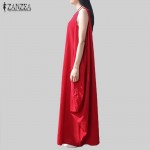 Casual Retro Solid Summer Dress 2017 Women Elegant Loose Sleeveless O Neck Dress Cotton Linen Long Maxi Dress Vestidos Plus Size