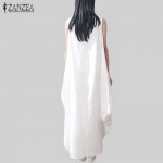 Casual Retro Solid Summer Dress 2017 Women Elegant Loose Sleeveless O Neck Dress Cotton Linen Long Maxi Dress Vestidos Plus Size