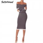 Casual Spring Autumn Women Dress Long Sleeve Sexy Evening Club Dress Winter Maxi Bodycon Party Knitted Sweater Dress Vestidos